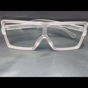 Clear Large Oversized Square Flat Top Sunglasses